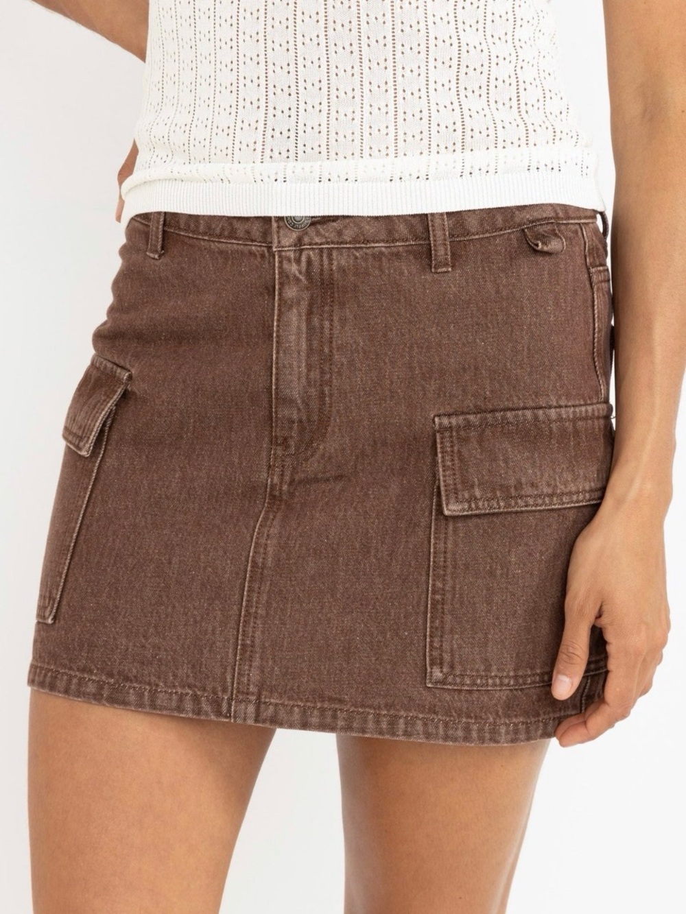 Cargo Denim Mini Skirt by Rhythm